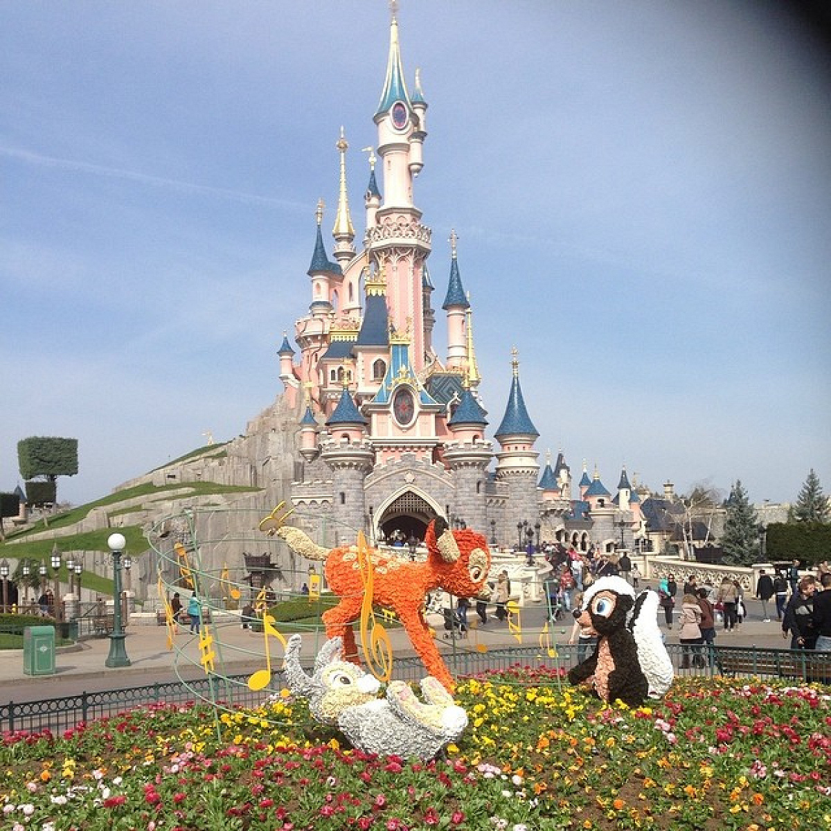 ディズニーランドに現れたバンビ・とんすけ・フラワー