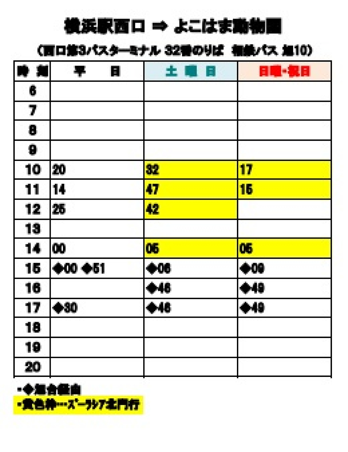 横浜 西口 バス 時刻 表