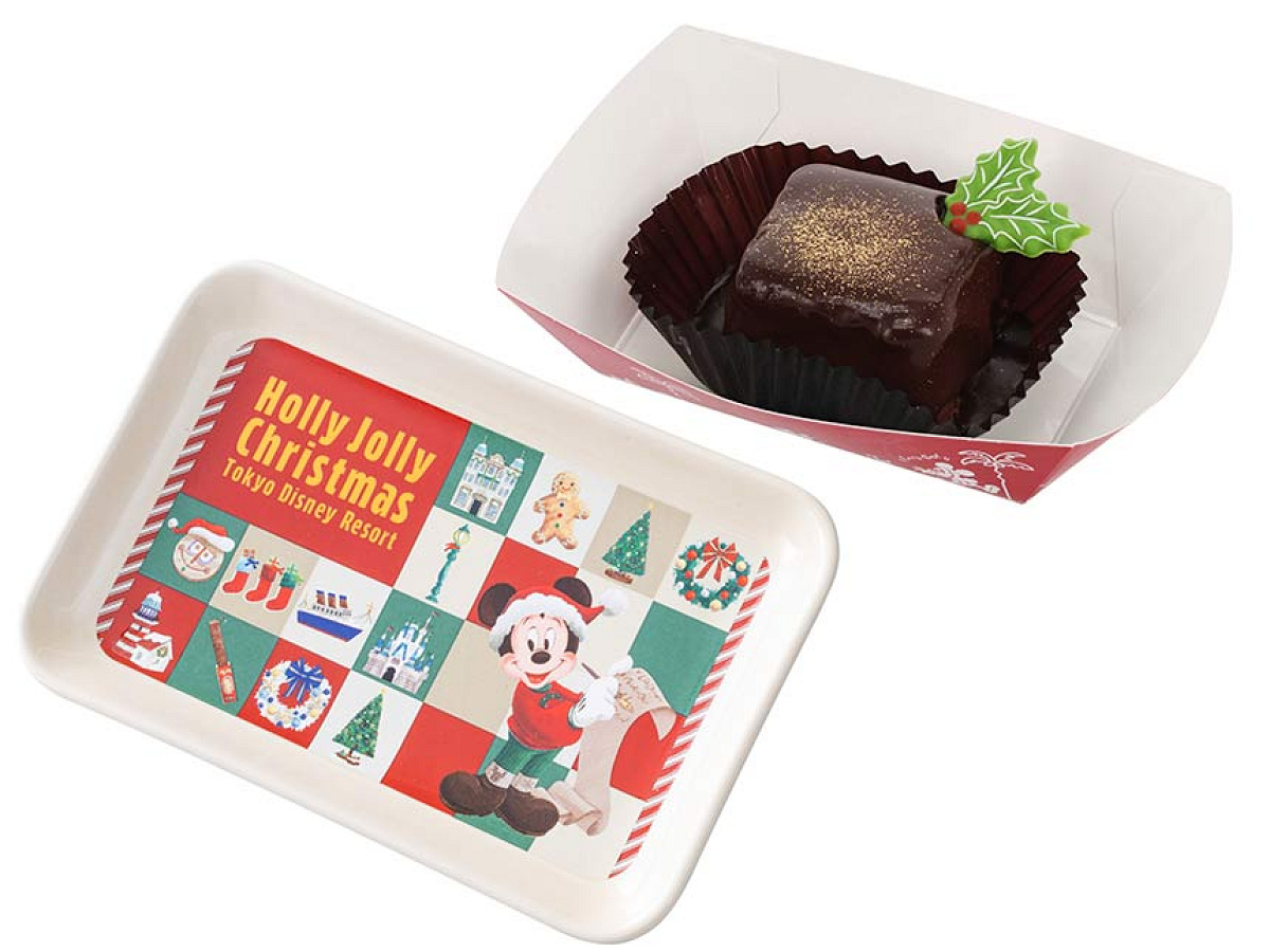 チョコレートケーキ（ナッツ入り）、スーベニアプレート付き