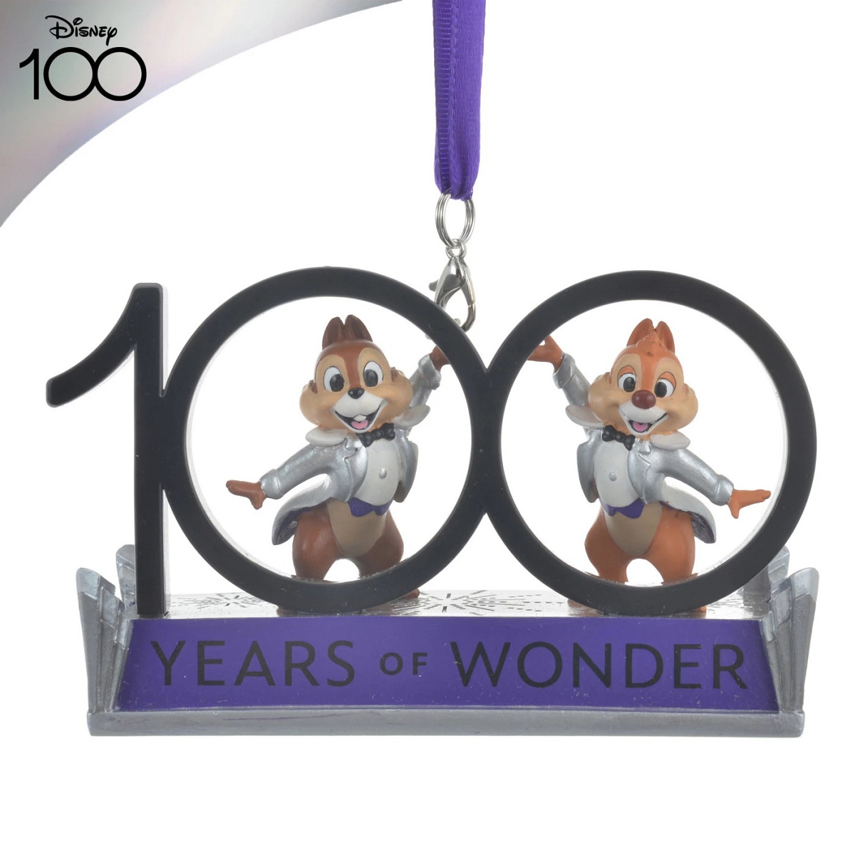 ディズニーストアで買えるディズニー創立100周年記念グッズ：チップ＆デール オーナメント