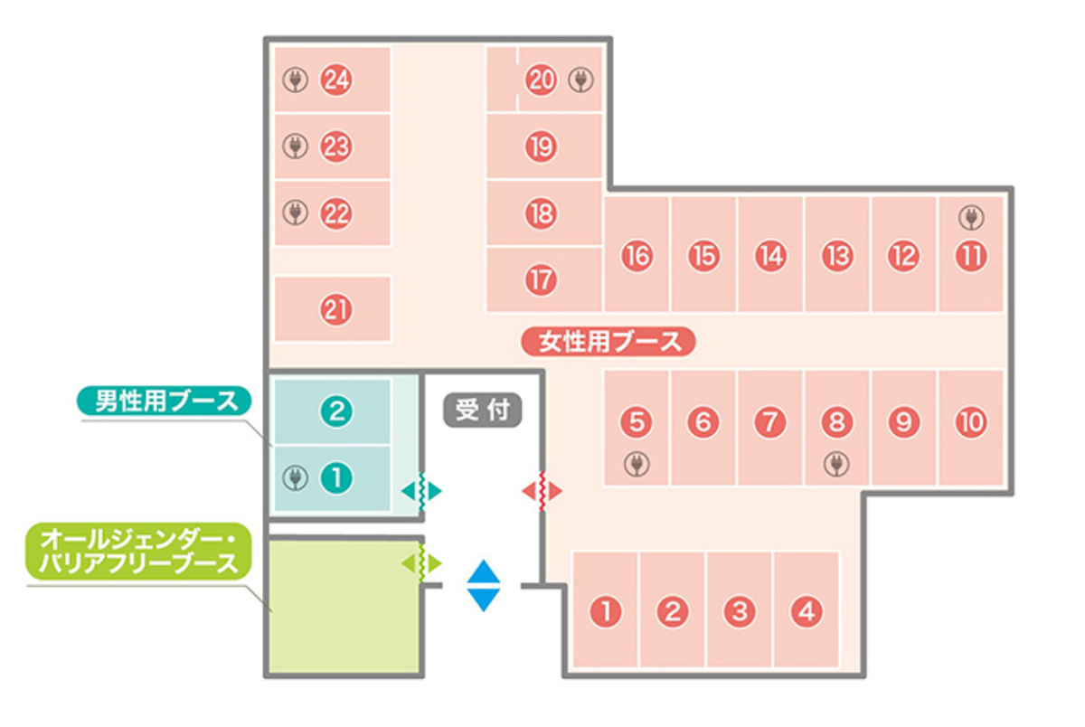 口コミ①：ブースが広くて使いやすい