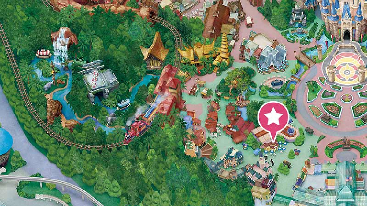 ディズニーランドチュロス：ザ・ガゼーボの場所マップ