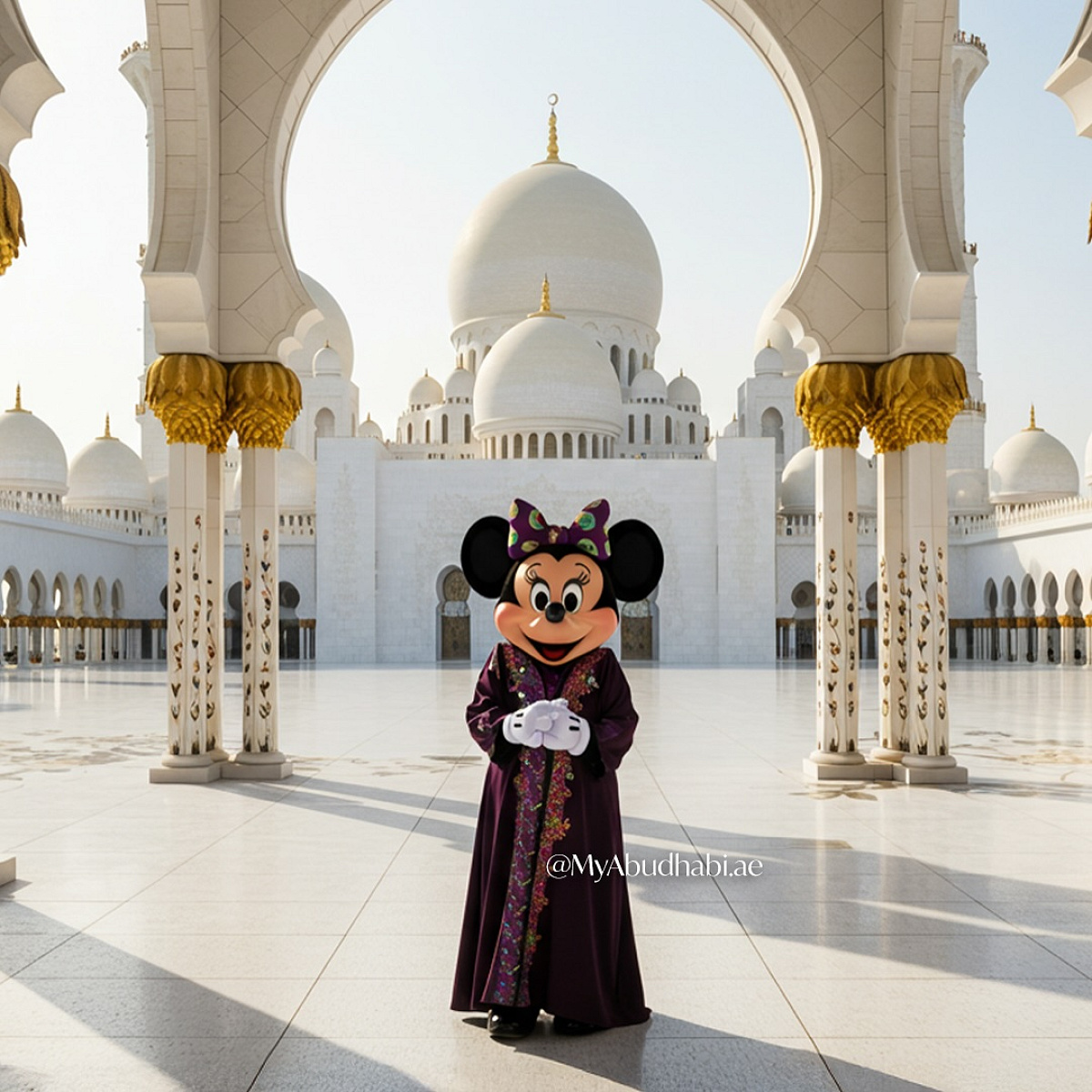宮殿の前に立つミニー