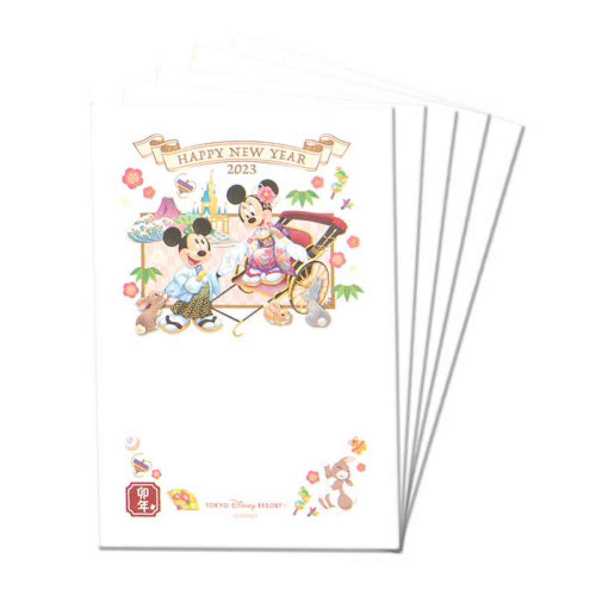 まゆせ　2023年お年玉付き年賀葉書(ディズニー) ディズニーお正月グッズ：お年玉付き年賀はがきセット