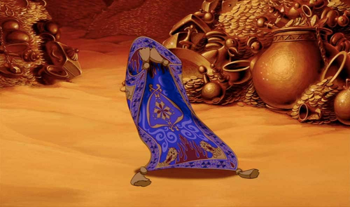 魔法のじゅうたんは、ディズニーがCGで初めて描いたメインキャラクター