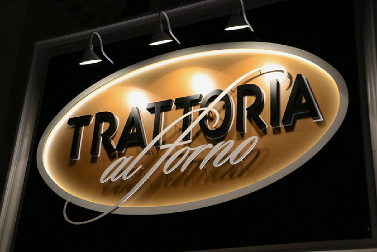 トラットリア・アル・フォルノの看板