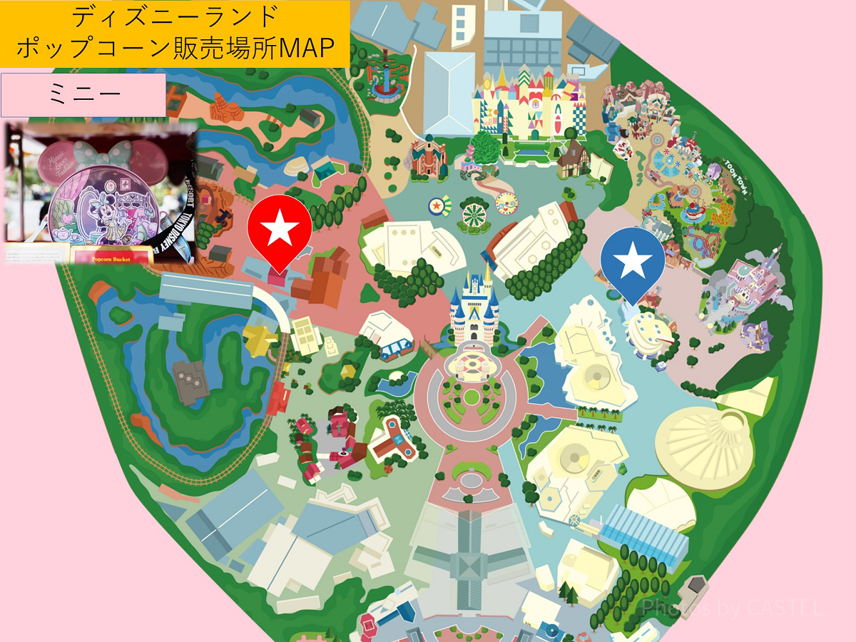 ディズニーランドのポップコーンバケット販売場所MAP：Minnie Loves Fashion