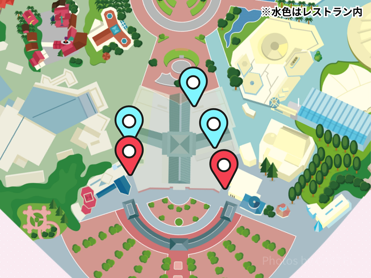 ディズニーランドのトイレマップ：ワールドバザール