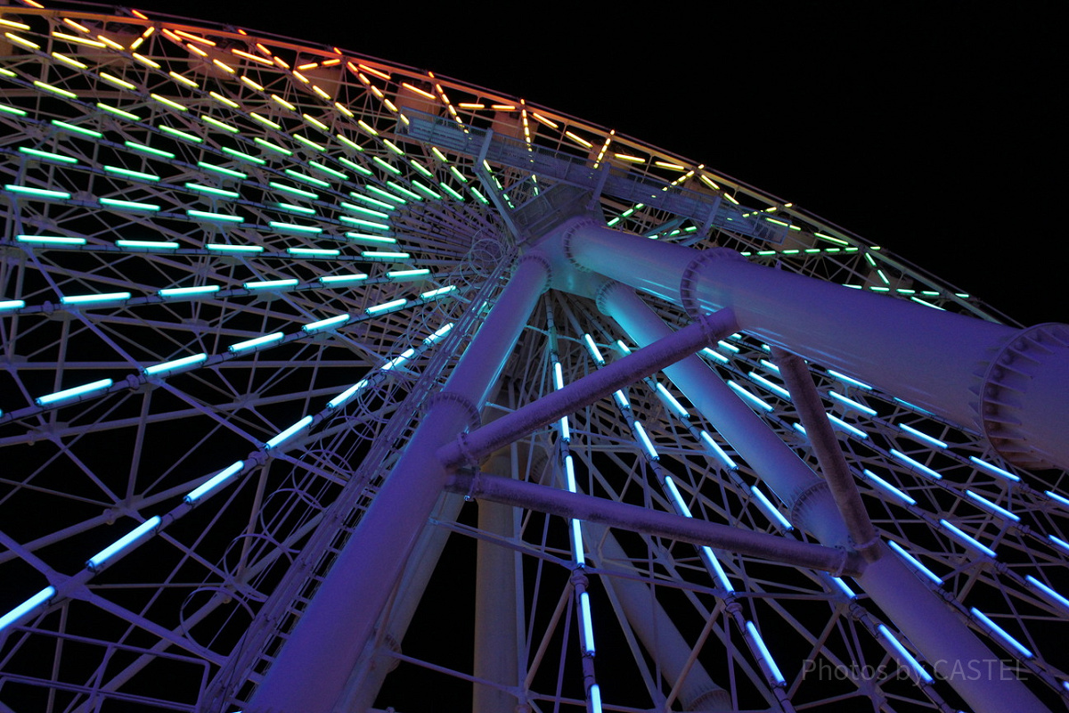 幻想的な夜空の空中散歩を楽しんで