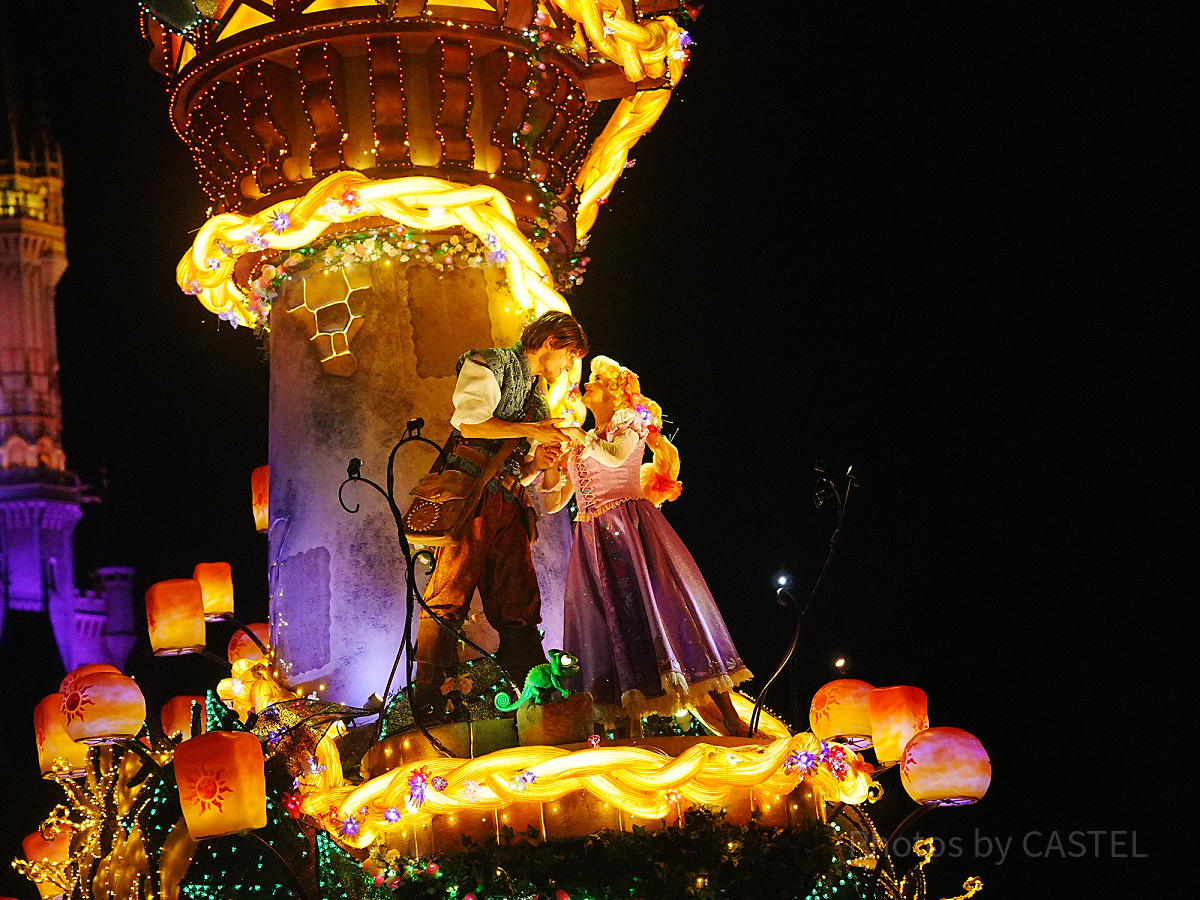 エレクトリカルパレードのフリン・ライダーとラプンツェル| キャステル