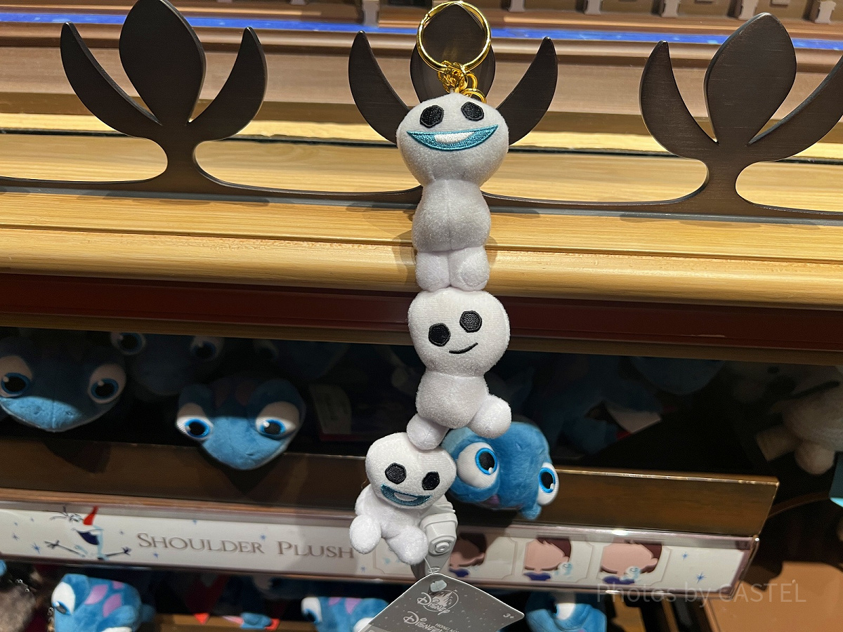 香港ディズニーアナ雪グッズ：スノーギース3体のリング付ぬいぐるみ