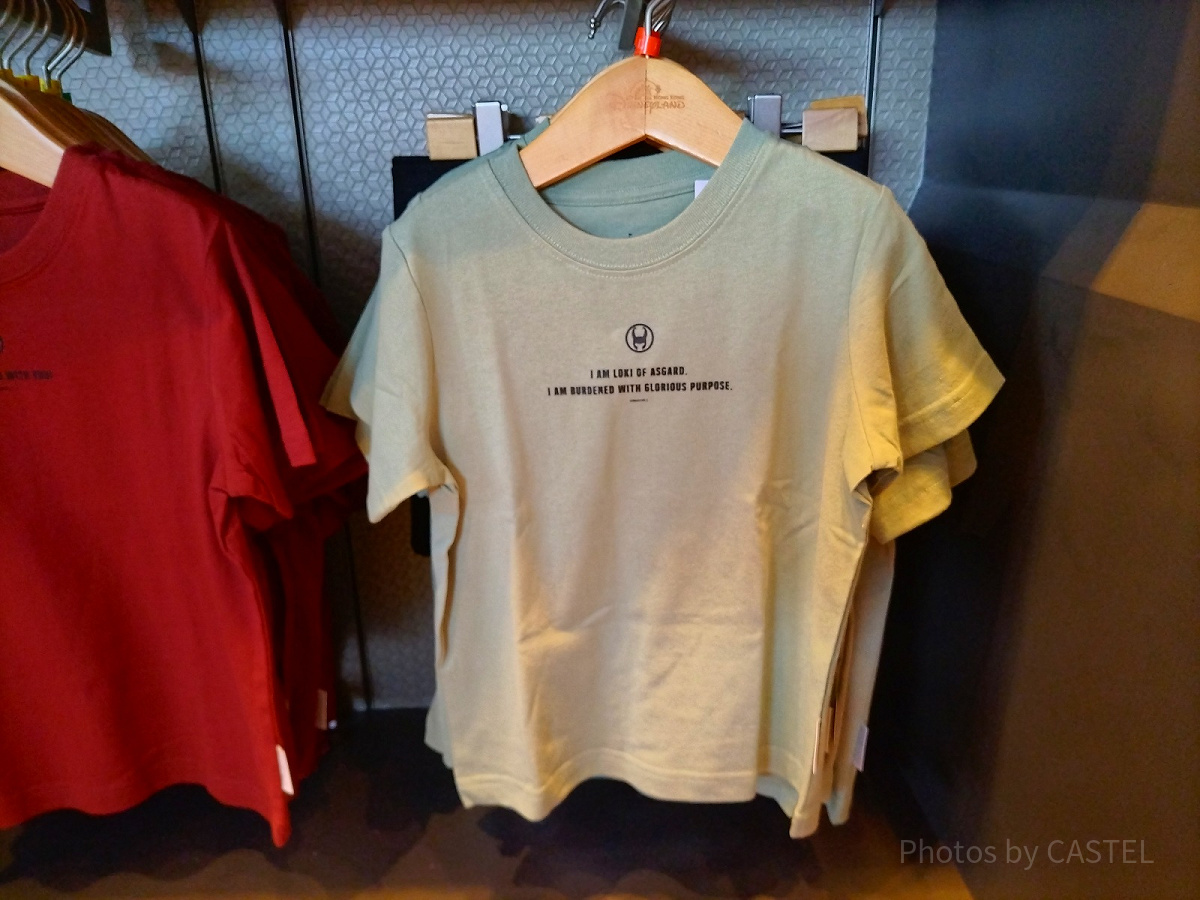 香港ディズニーマーベルグッズ：ロキのTシャツ（グリーン）