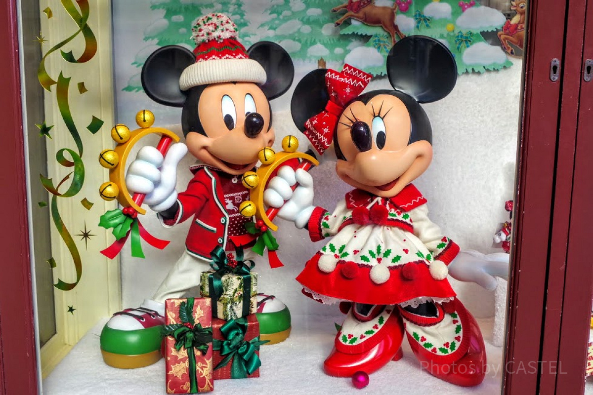 ディズニー　クリスマス飾り　2015 ミッキー　ミニーちゃん　可愛い クリスマスの衣装を着たミッキーとミニー| キャステル | CASTEL