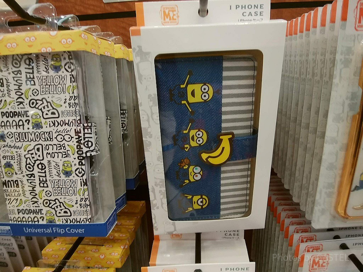 ミニオン×バナナのカードポケット付きスマホケース