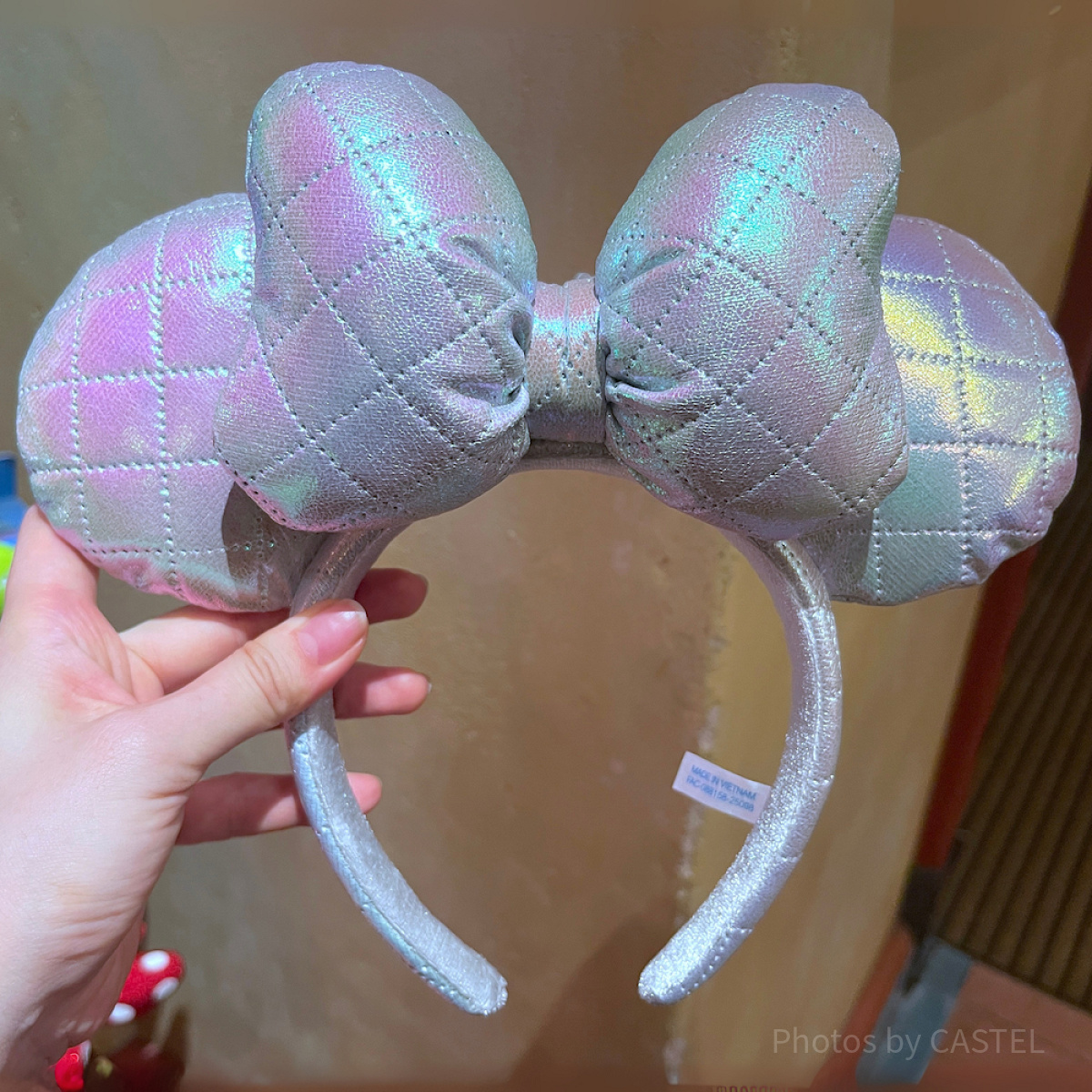 ミニーマウス・スティッチ　カチューシャ　ピンク　ウェディング　まとめ売り ミニーキルティングカチューシャ（ピンク）| キャステル | CASTEL