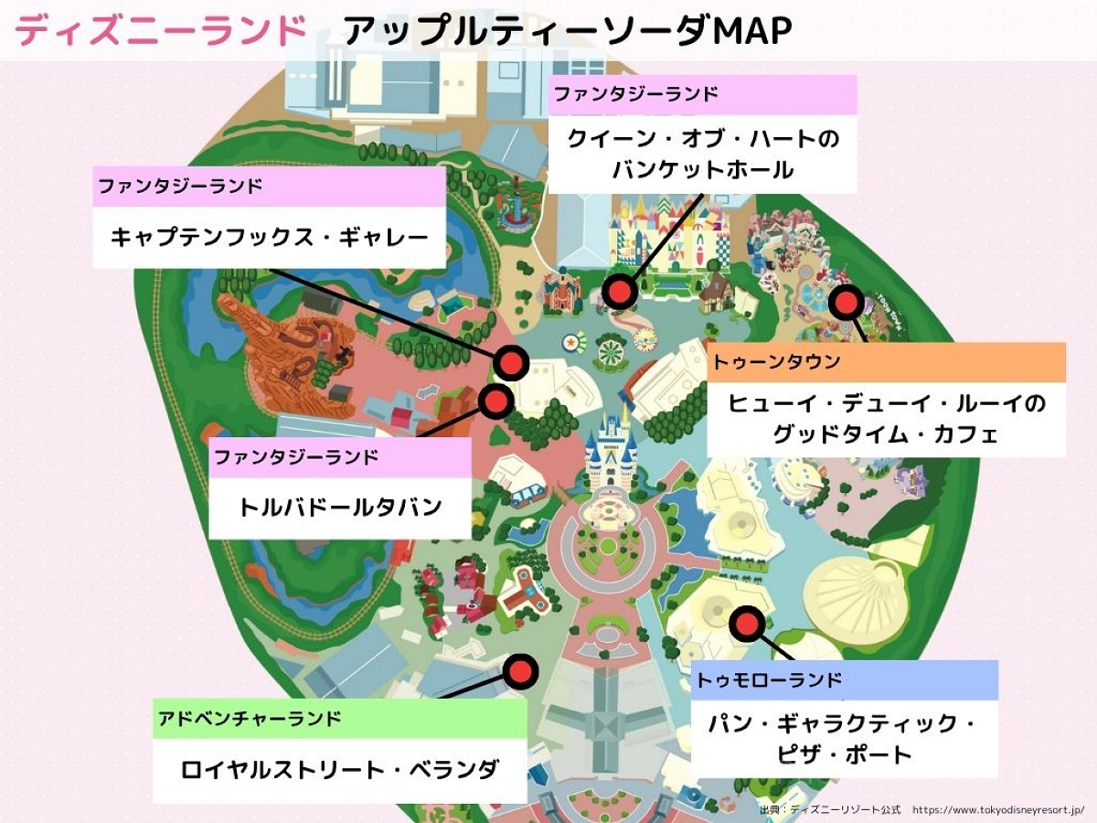 アップルティーソーダが飲める場所（ランド）