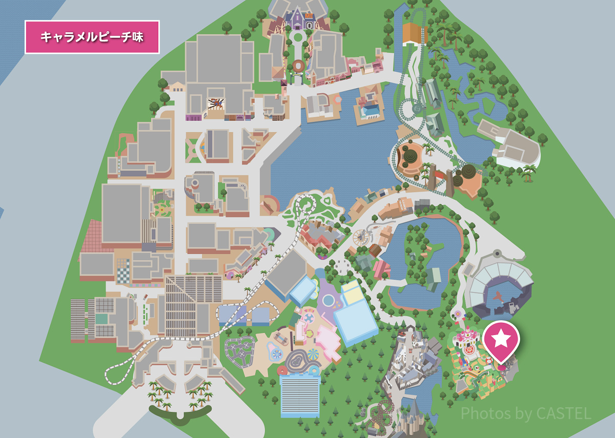 USJポップコーンMAP：キャラメルピーチ味