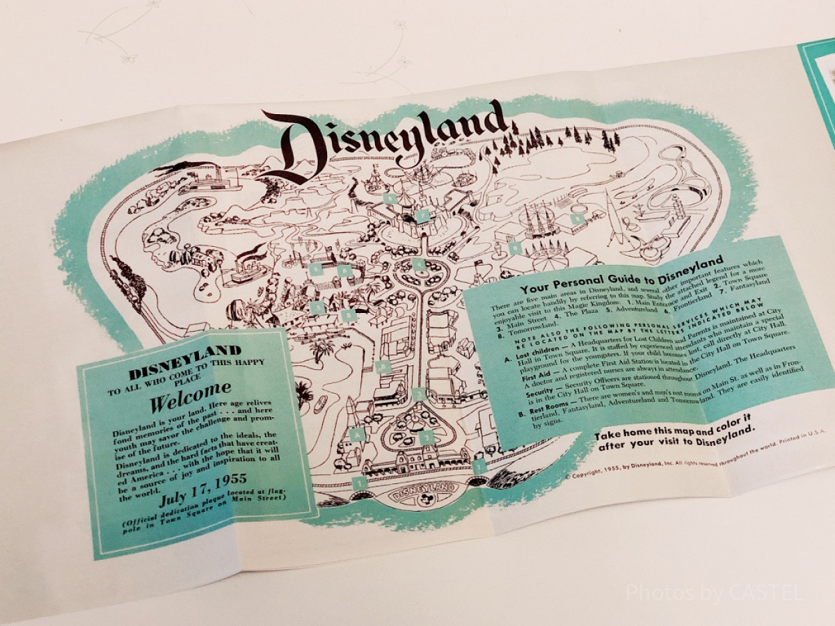 アナハイムディズニーランド開園当時の復刻マップ| キャステル