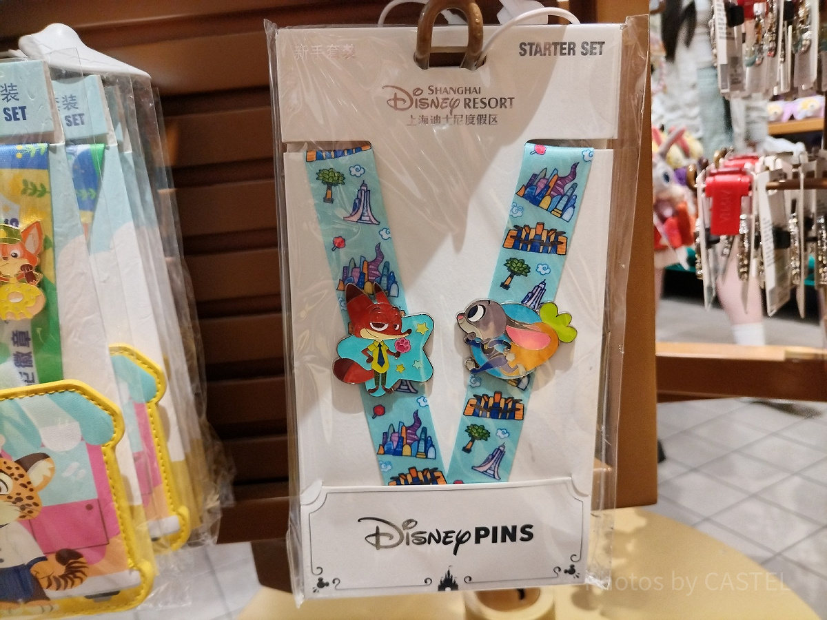 上海ディズニーズートピアグッズ：ピンバッジ用ストラップ| キャステル