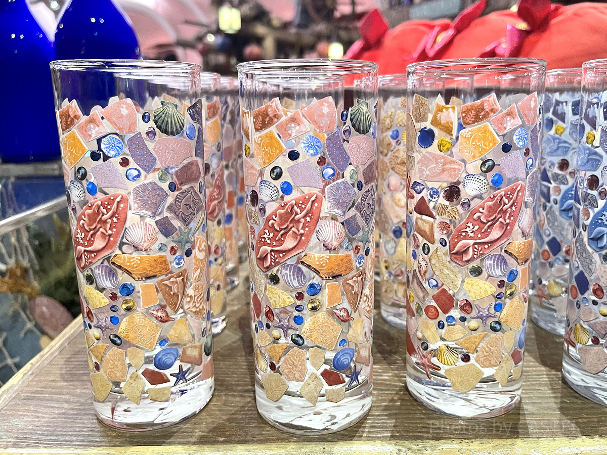 タイル柄のグラス（ピンク）