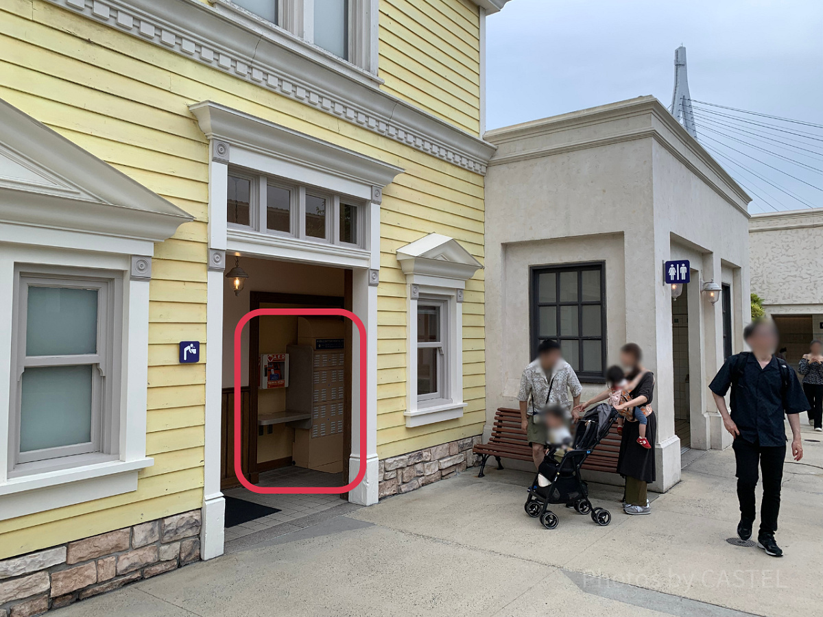 USJモバイルバッテリーレンタルサービス：ロンバーズ・ランディングのトイレ入口