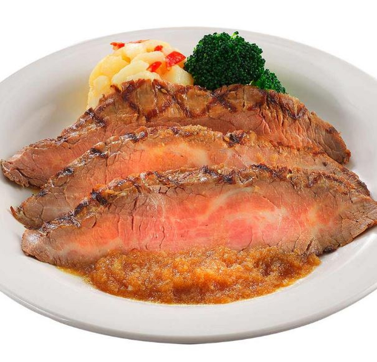 フランクステーキのクリーミーペッパーコーンソース添え レシピ