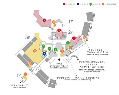 グランパラディ・ラウンジの場所（赤の3の場所）