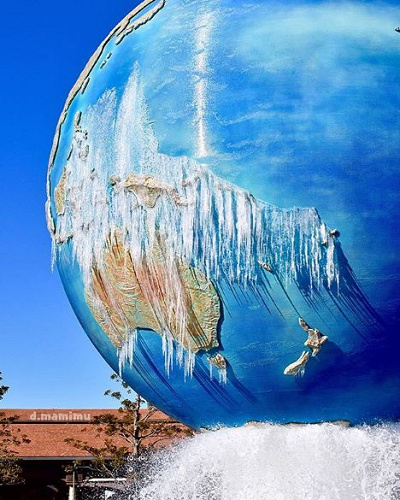 寒さで凍結したレアなアクアスフィア！