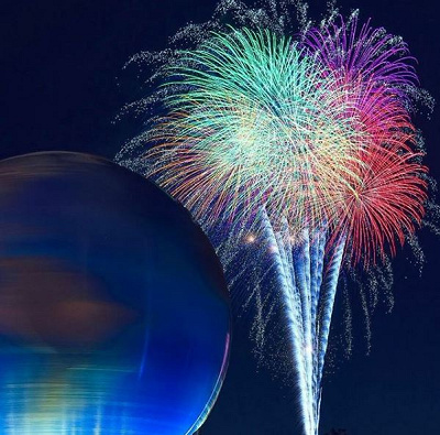 アクアスフィアと花火