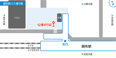 調布駅のバス乗り場