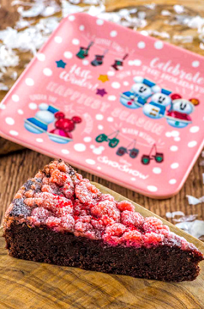 チョコとラズベリーのクランブルケーキ