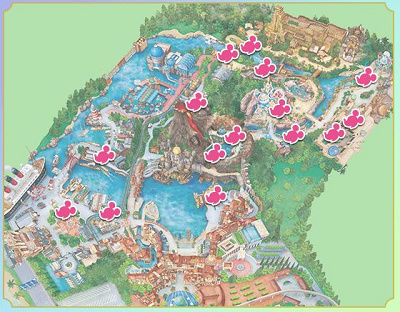 ハピエストミッキースポットの地図