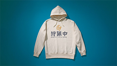 狩猟中パーカー（白）（USJ×モンハンワイルズ）