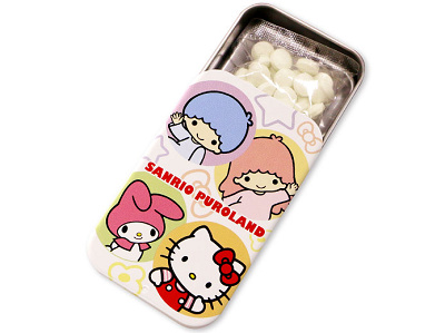 キティ・マイメロディ・キキ&ララ スライド缶ラムネ (青リンゴ味)