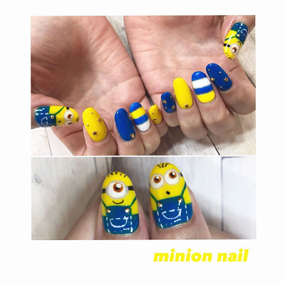ミニオンカラーネイル