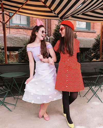 ミニーマウス&デイジーダックコーデ(ディズニーキャラクターコーデ)