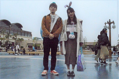 ノルマンディー柄×ぺたんこ靴のコーデ