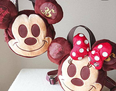 水玉のリボンのミニーパンバッグ