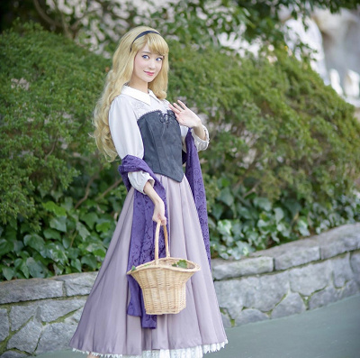 町娘 オーロラ姫仮装 オーロラ姫ウィッグ ディズニーハロウィン Dハロ