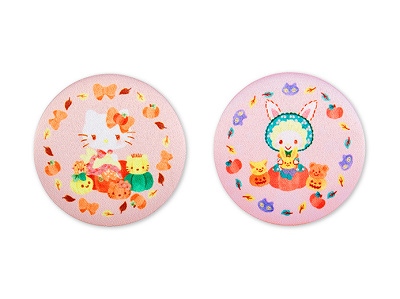 ピューロハロウィン布缶バッジ キティ・ウィッシュミーメル