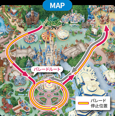 クワッキーセレブレーション★ドナルド・ザ・レジェンド!のパレードルート