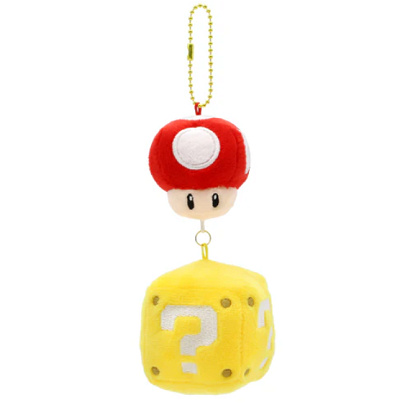 ハテナブロック＆スーパーキノコマスコットキーチェーン