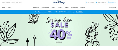 shop Disneyのトップ