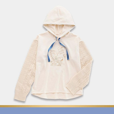 スヌーピーとチャーリーブラウンの切り替えパーカー