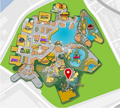 ワンド・スタディの公演場所(USJパークマップ)