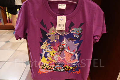 2023ハロウィンポケモングッズ/ポケモンキッズTシャツ（パープル）