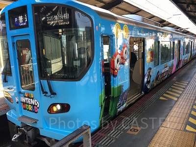 JRゆめ咲線のラッピング電車