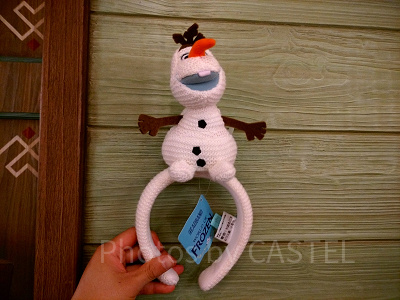 香港ディズニーアナ雪グッズ：オラフの刺繍ぬいぐるみカチューシャ