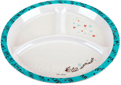 疾走感のあるオラフが描かれたランチプレート