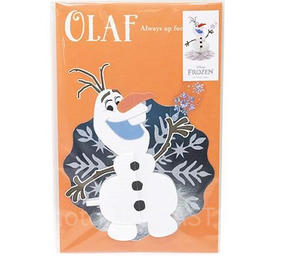 立体になるオラフがかわいいメッセージカード